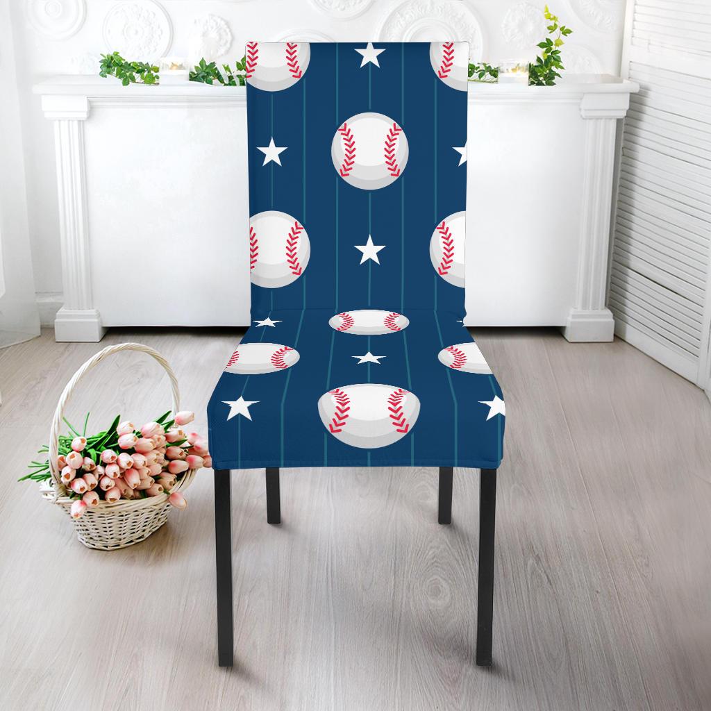 Baseball Star Print Pattern Dinning Chair Slipper-JTAMIGO.COM