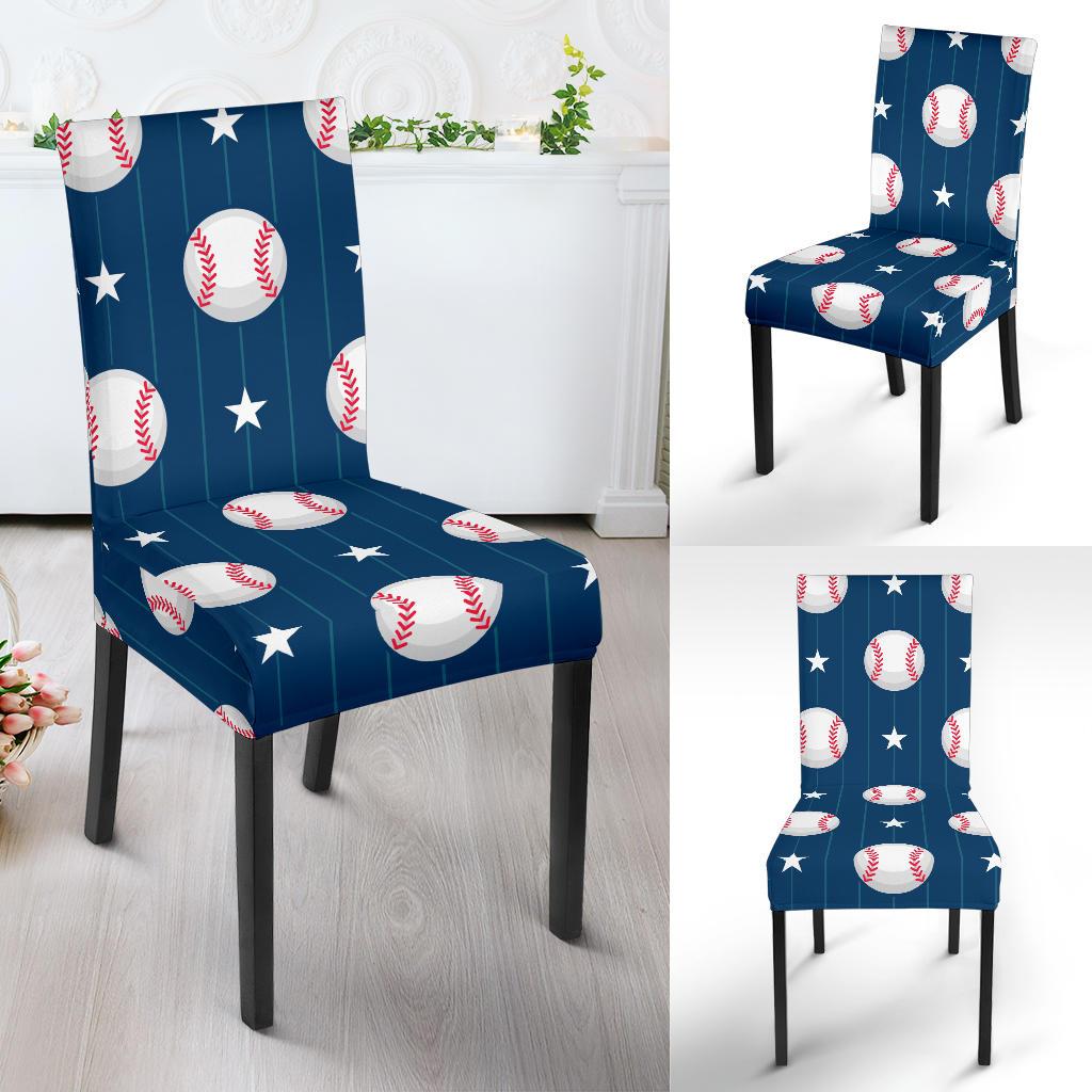 Baseball Star Print Pattern Dinning Chair Slipper-JTAMIGO.COM