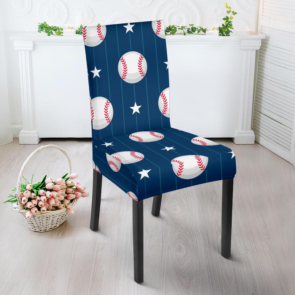Baseball Star Print Pattern Dinning Chair Slipper-JTAMIGO.COM
