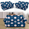 Baseball Star Print Pattern Loveseat Slipcover-JTAMIGO.COM