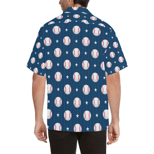 Baseball Star Print Pattern Men Aloha Hawaiian Shirt