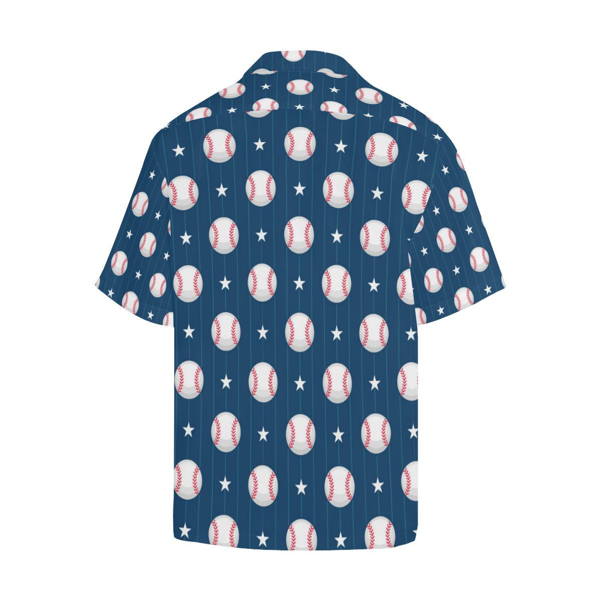 Baseball Star Print Pattern Men Aloha Hawaiian Shirt