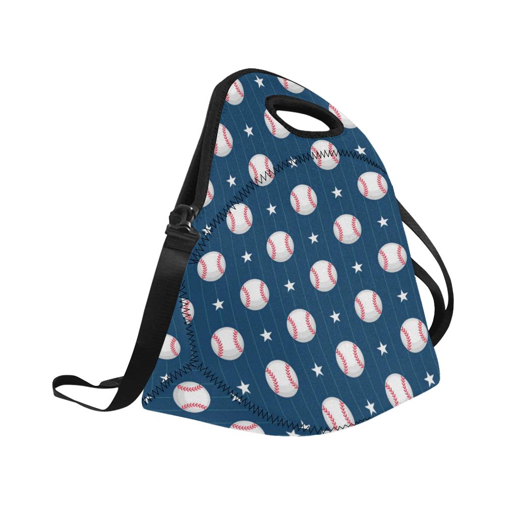Baseball Star Print Pattern Neoprene Lunch Bag (Model 1669)(Large)-JTAMIGO.COM