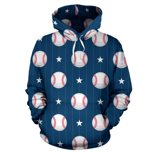 Baseball Star Print Pattern Pullover Hoodie