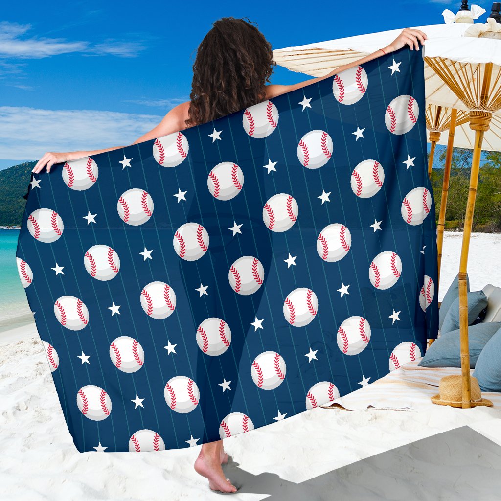 Baseball Star Print Pattern Sarong Pareo Wrap