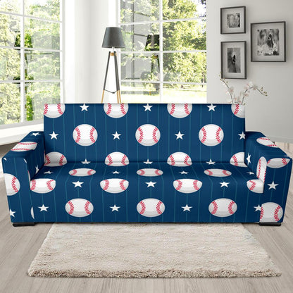 Baseball Star Print Pattern Sofa Slipcover-JTAMIGO.COM