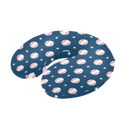 Baseball Star Print Pattern U-Shaped Travel Neck Pillow-JTAMIGO.COM