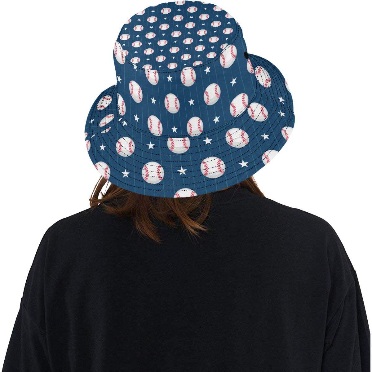 Baseball Star Print Pattern Unisex Bucket Hat
