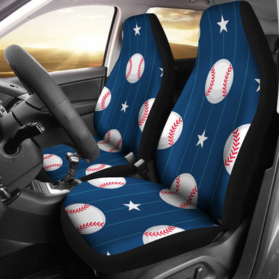 Baseball Star Print Pattern Universal Fit Car Seat Covers