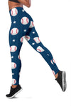 Baseball Star Print Pattern Women Leggings