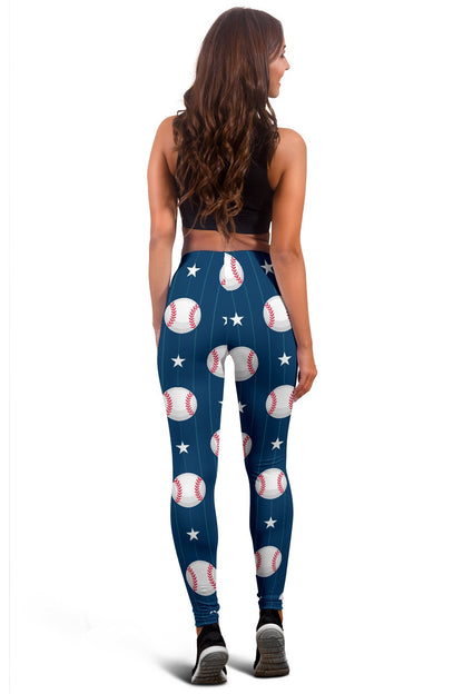 Baseball Star Print Pattern Women Leggings