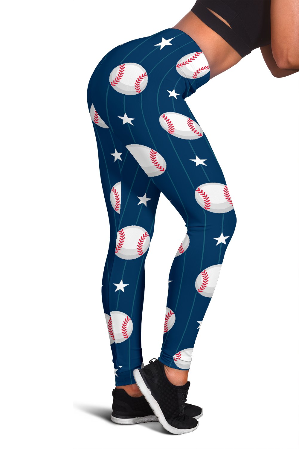 Baseball Star Print Pattern Women Leggings