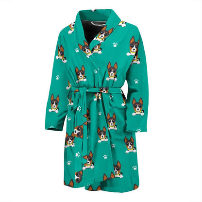 Basenji Pattern Print Design 03 Men Bathrobe-JORJUNE.COM
