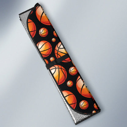 Basketball Black Background Pattern Car Sun Shade For Windshield