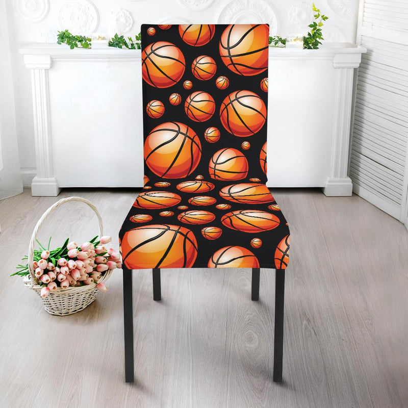 Basketball Black Background Pattern Dinning Chair Slipper-JTAMIGO.COM