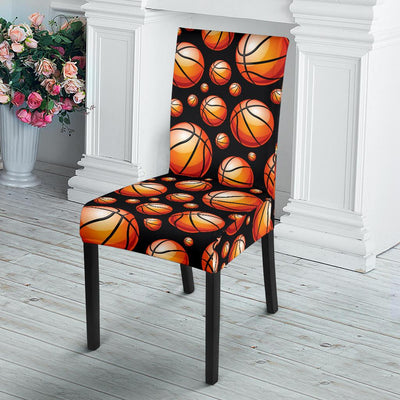 Basketball Black Background Pattern Dinning Chair Slipper-JTAMIGO.COM