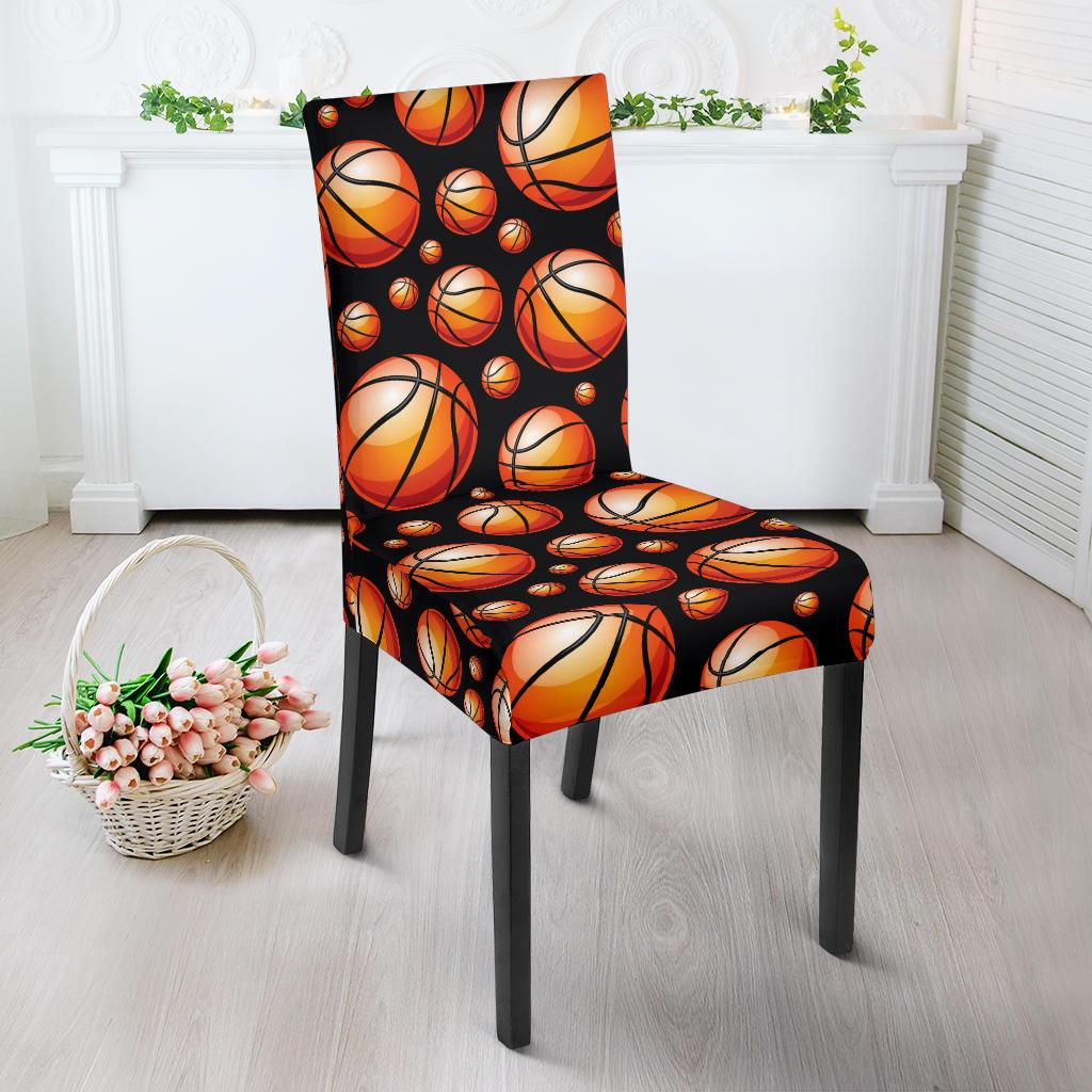 Basketball Black Background Pattern Dinning Chair Slipper-JTAMIGO.COM