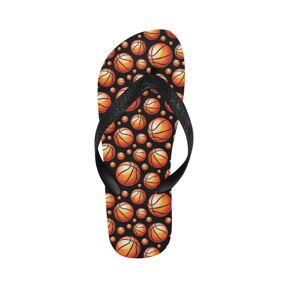 Basketball Black Background Pattern Flip Flops-JTAMIGO.COM