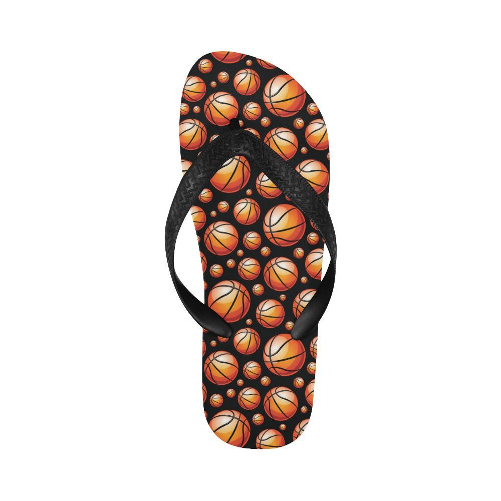 Basketball Black Background Pattern Flip Flops-JTAMIGO.COM