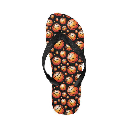 Basketball Black Background Pattern Flip Flops-JTAMIGO.COM