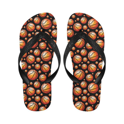 Basketball Black Background Pattern Flip Flops-JTAMIGO.COM
