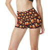 Basketball Black Background Pattern High Waisted Spandex Shorts-JTAMIGO.COM