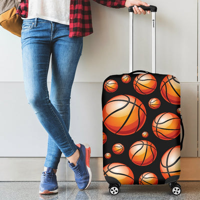 Basketball Black Background Pattern Luggage Cover Protector