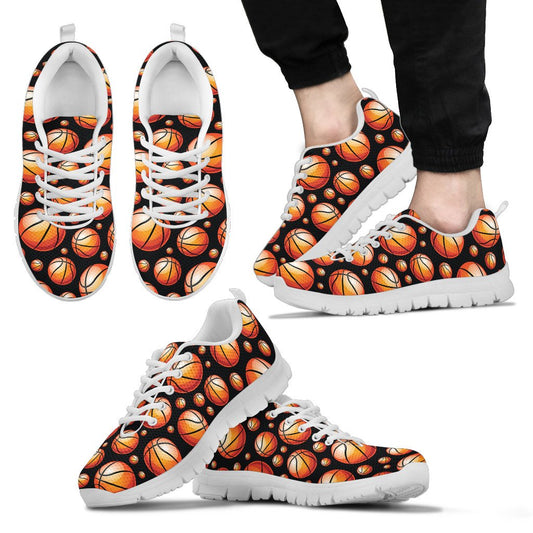Basketball Black Background Pattern Men Sneakers Shoes