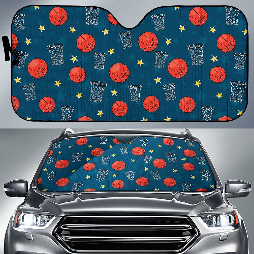 Basketball Classic Print Pattern Car Sun Shade For Windshield