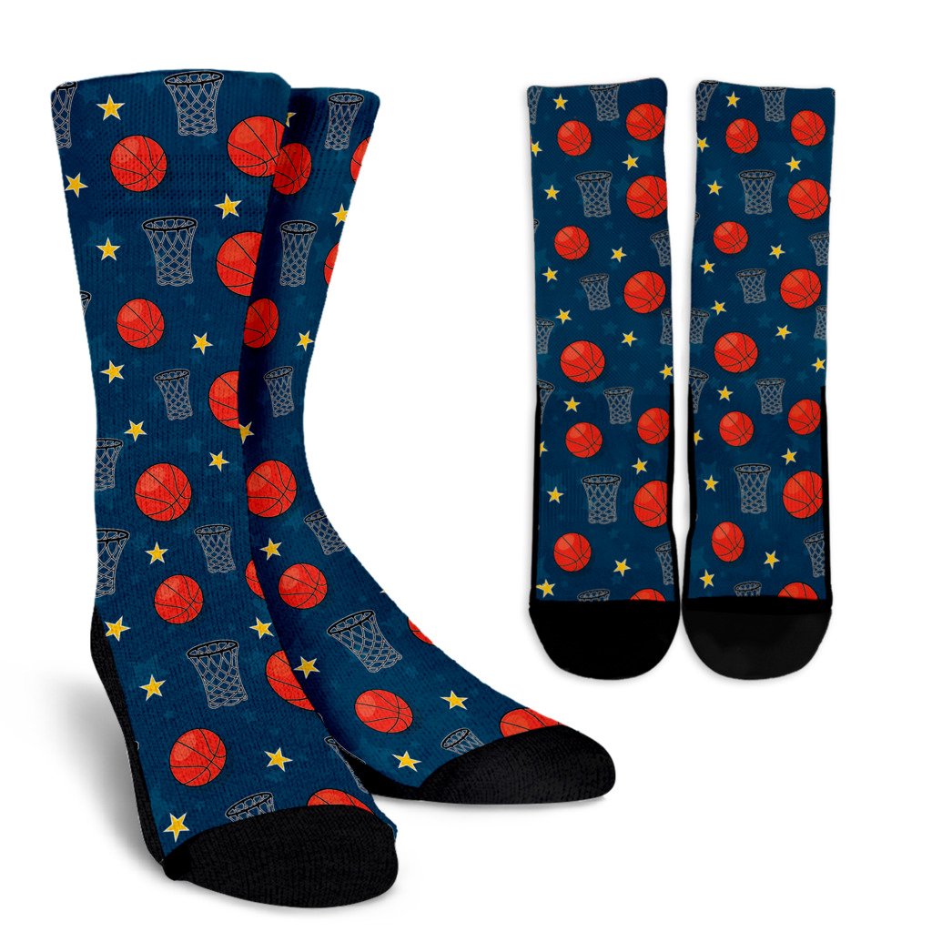 Basketball Classic Print Pattern Crew Socks