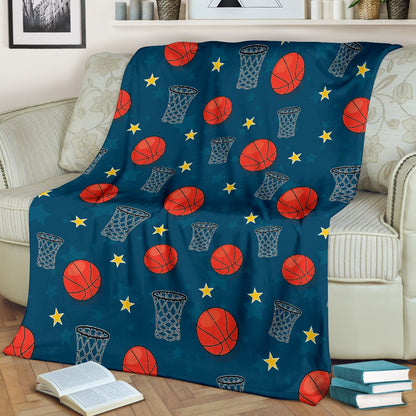 Basketball Classic Print Pattern Fleece Blanket