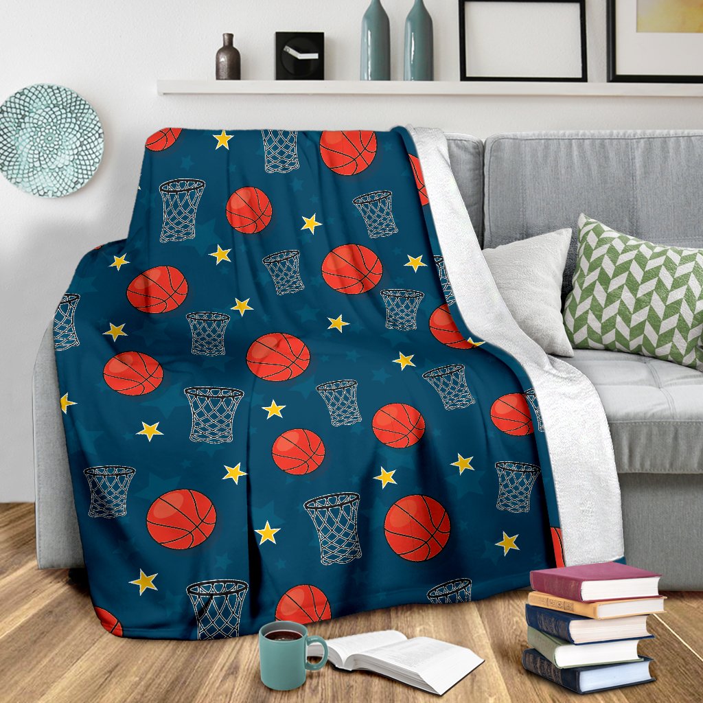 Basketball Classic Print Pattern Fleece Blanket