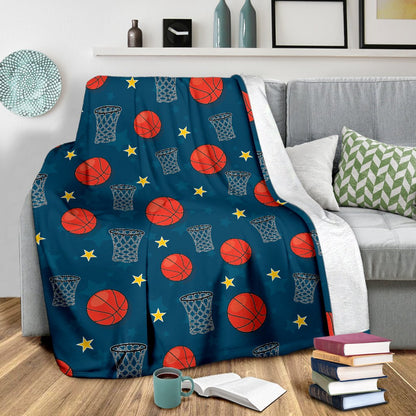 Basketball Classic Print Pattern Fleece Blanket