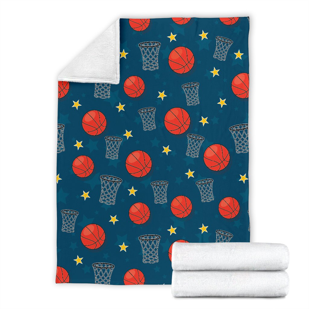 Basketball Classic Print Pattern Fleece Blanket