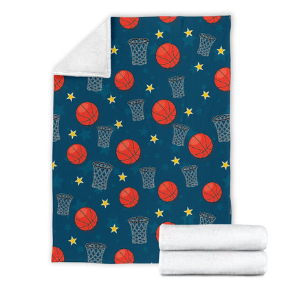 Basketball Classic Print Pattern Fleece Blanket