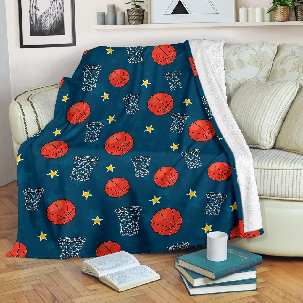Basketball Classic Print Pattern Fleece Blanket