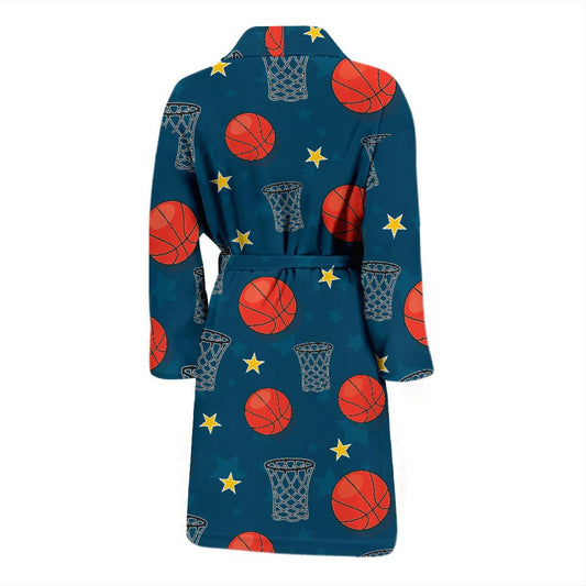 Basketball Classic Print Pattern Men Bath Robe-JTAMIGO.COM