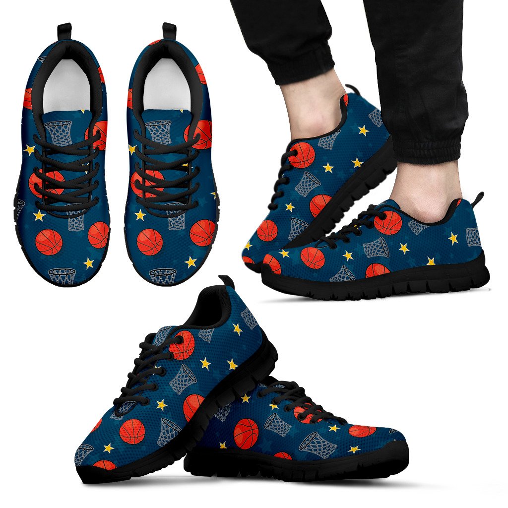 Basketball Classic Print Pattern Men Sneakers Shoes