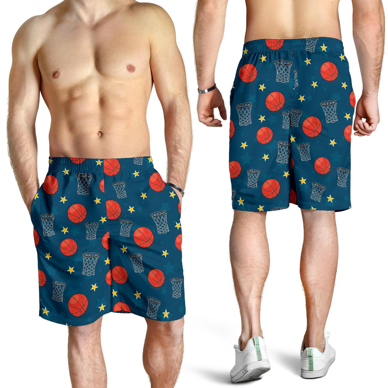 Basketball Classic Print Pattern Mens Shorts-JTAMIGO.COM