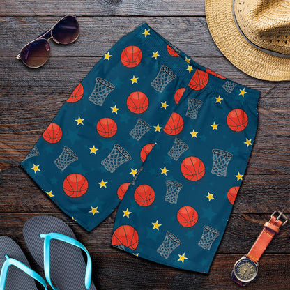 Basketball Classic Print Pattern Mens Shorts-JTAMIGO.COM