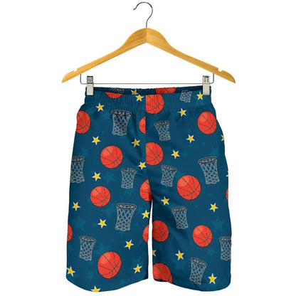 Basketball Classic Print Pattern Mens Shorts-JTAMIGO.COM