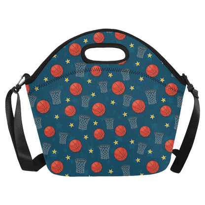 Basketball Classic Print Pattern Neoprene Lunch Bag (Model 1669)(Large)-JTAMIGO.COM