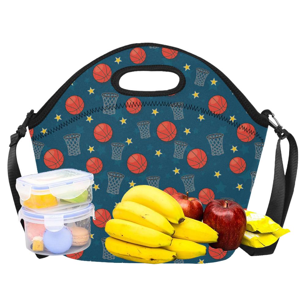Basketball Classic Print Pattern Neoprene Lunch Bag (Model 1669)(Large)-JTAMIGO.COM