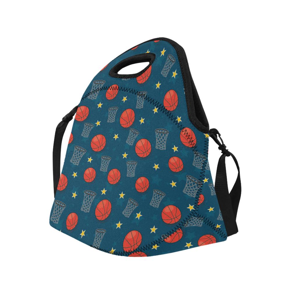 Basketball Classic Print Pattern Neoprene Lunch Bag (Model 1669)(Large)-JTAMIGO.COM