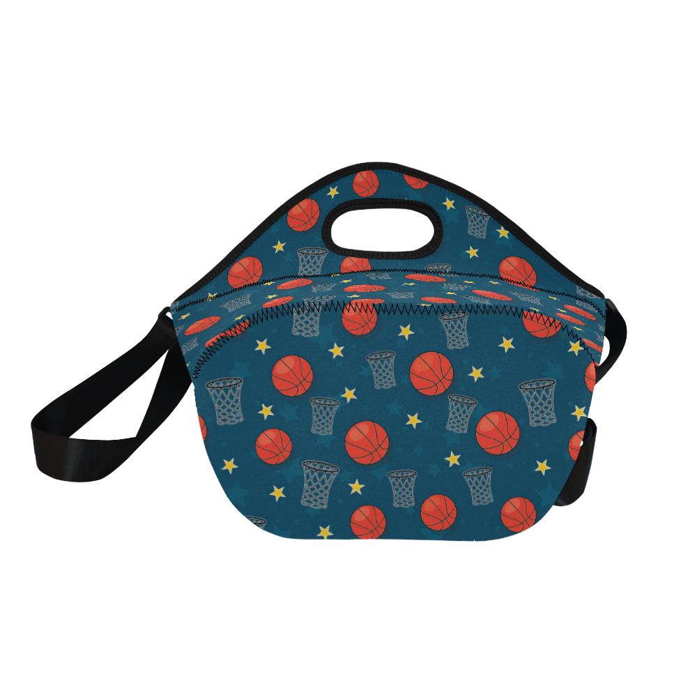 Basketball Classic Print Pattern Neoprene Lunch Bag (Model 1669)(Large)-JTAMIGO.COM
