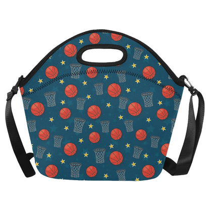 Basketball Classic Print Pattern Neoprene Lunch Bag (Model 1669)(Large)-JTAMIGO.COM