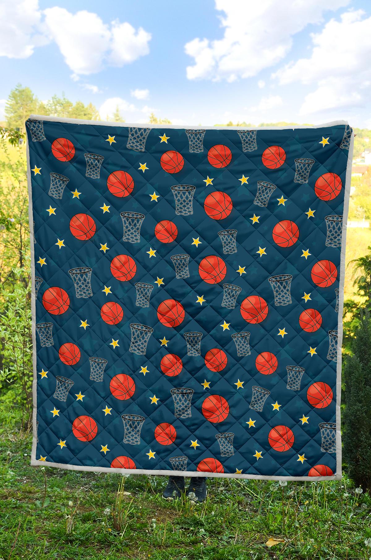 Basketball Classic Print Pattern Premium Quilt-JTAMIGO.COM