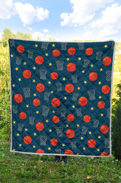 Basketball Classic Print Pattern Premium Quilt-JTAMIGO.COM