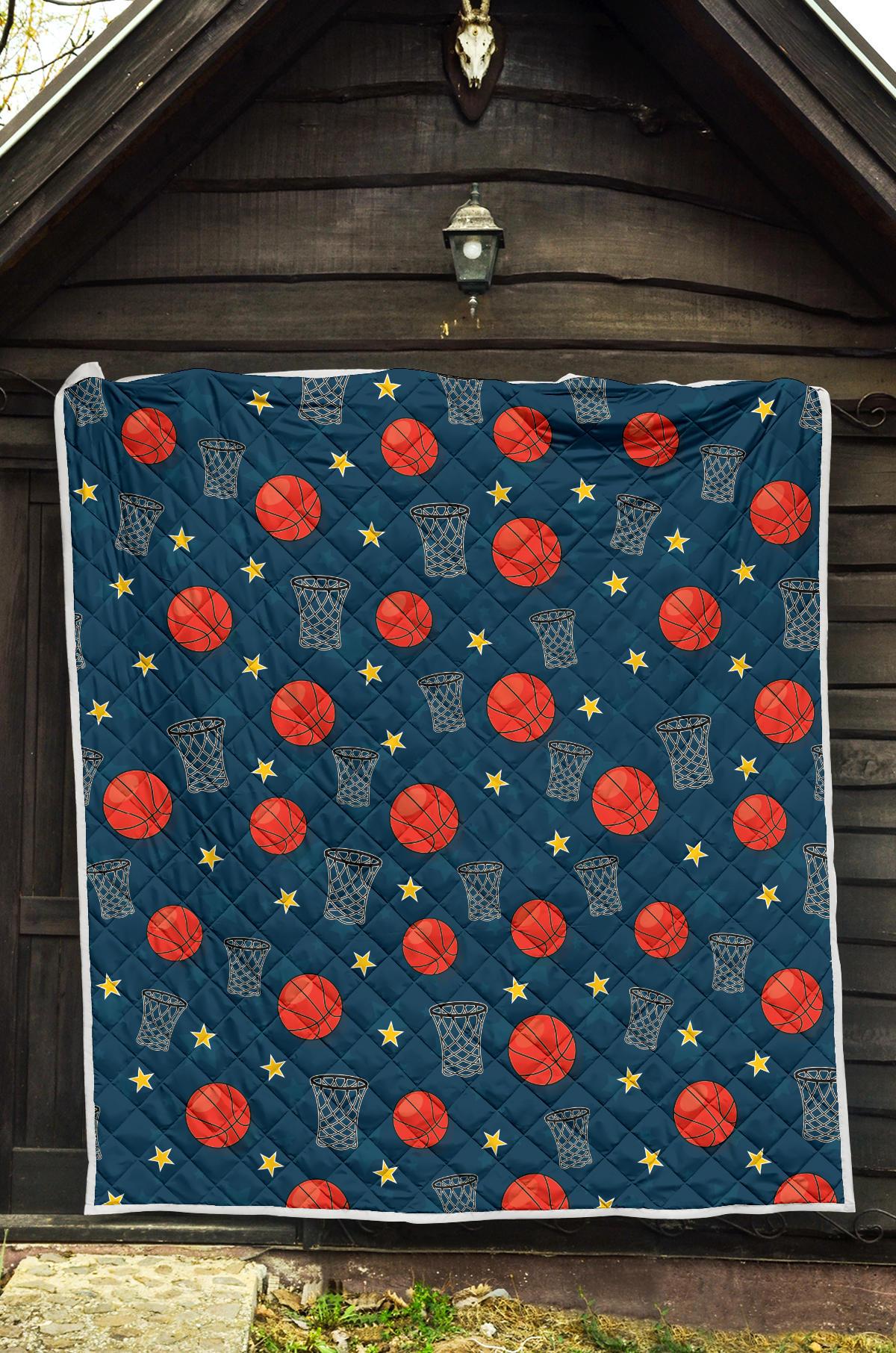 Basketball Classic Print Pattern Premium Quilt-JTAMIGO.COM