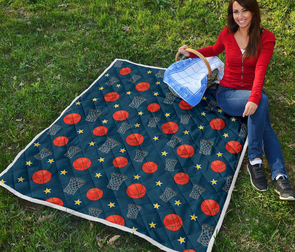 Basketball Classic Print Pattern Premium Quilt-JTAMIGO.COM